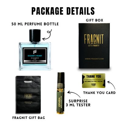 Fragnit Ocean’s Heart Perfume – Long Lasting Luxury Eau de Parfum for Men with Bergamot and Amber Notes