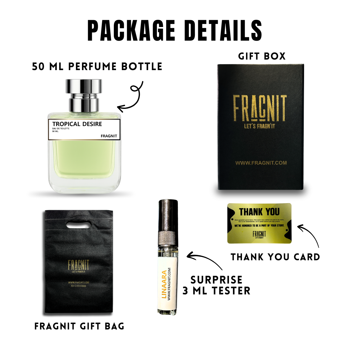 Fragnit Tropical Desire Perfume – Long-Lasting Eau de Parfum for Women with Kiwi and Jasmine Notes